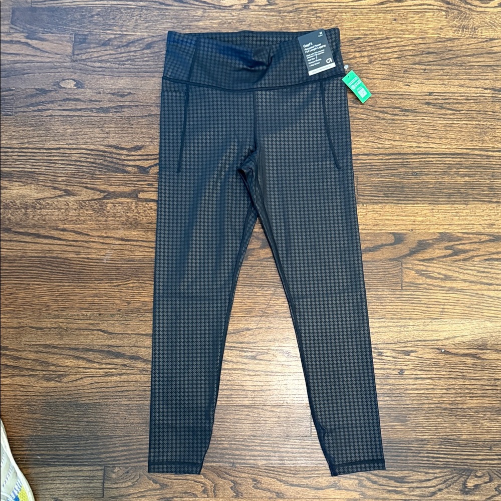 GAP Women's Charcoal Checkered Leggings
